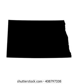 Vector map North Dakota. Isolated vector Illustration. Black on White background. EPS 8 Illustration.