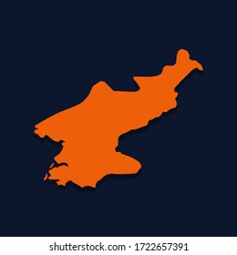 Vector map of North Korea. Isolated vector illustration
