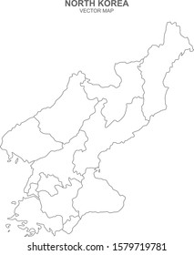 vector map of North Korea on white background