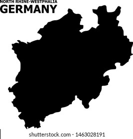 Vector Map of North Rhine-Westphalia State with title. Map of North Rhine-Westphalia State is isolated on a white background. Simple flat geographic map.