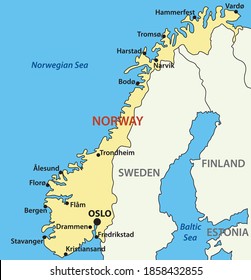 vector map of Norway - Scandinavia