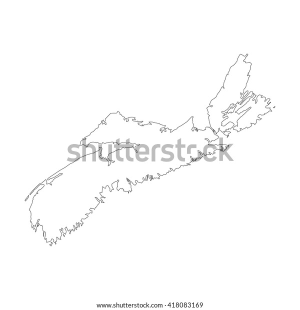 Vector Map Nova Scotia Outline Map Stock Vector (Royalty Free) 418083169