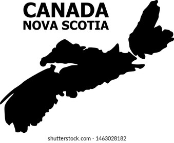 Vector Map of Nova Scotia Province with name. Map of Nova Scotia Province is isolated on a white background. Simple flat geographic map.