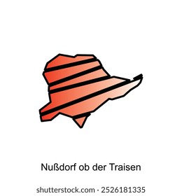 Karte von NuBdorf ob der Traisen. Rahmen von für Ihre Infografik. Entwurfsvorlage für Vektorgrafik