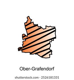 mapa vetorial de Ober Grafendorf. Bordas de para o seu infográfico. Modelo de design de ilustração vetorial