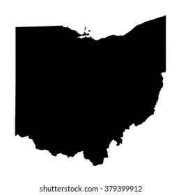 Vector map Ohio. Isolated vector Illustration. Black on White background. EPS Illustration.