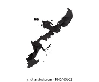 Vektorkarte des schwarzen Farbverlaufs von Okinawa.