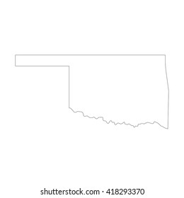 Vector map Oklahoma. Outline map. Isolated vector Illustration. Black on White background. EPS 8 Illustration.