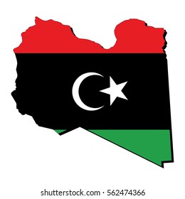 Vector map of the old flag of the Libya