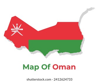 Mapa vectorial de Omán con bandera nacional