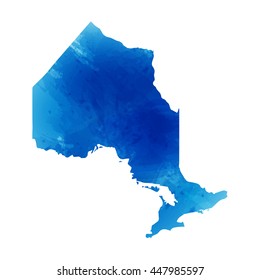 Vector Map Ontario. Isolated Vector Illustration. Watercolor Effect. EPS 10 Illustration.