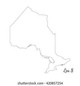 Vector Map Ontario Outline Map Isolated: เวกเตอร์สต็อก (ปลอดค่า