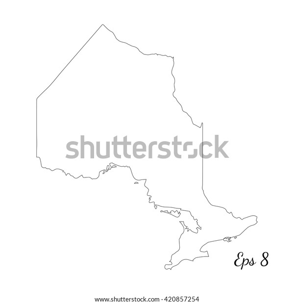 Vector Map Ontario Outline Map Isolated Stock Vector (Royalty Free