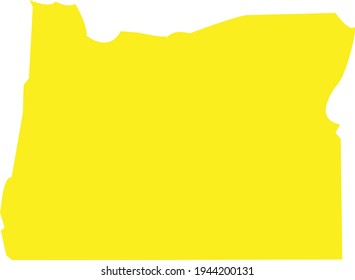 Vector map Oregon, isolated vector Illustration, yellow on White background. EPS10 Illustration, stylized concept, high detailed isolated vector illustration of us state,blank Vector for Your Website.