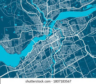 Vector map of Ottawa. Street map poster illustration. Ottawa map art.