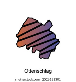 mapa vetorial de Ottenschlag. Bordas de para o seu infográfico. Modelo de design de ilustração vetorial