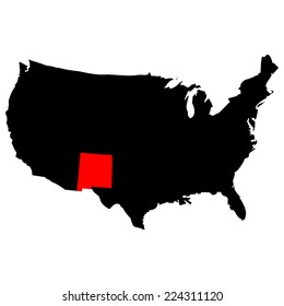 Vector map over USA with New Mexico