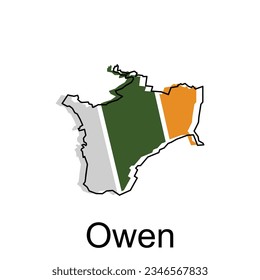 vector map of Owen modern outline, High detailed vector illustration Design Template, suitable for your company