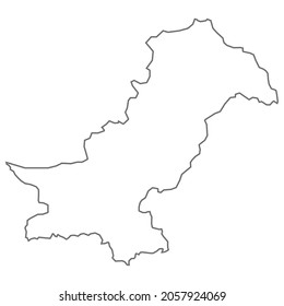 
Vector map of pakistan. Isolated vector Illustration. Gray line on white background. EPS Illustration.