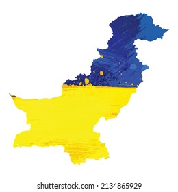 Mapa vectorial de Pakistán. Ilustración vectorial aislada. Negro sobre fondo blanco. Ilustración EPS 10.