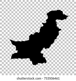 Vector map Pakistan. Isolated vector Illustration. Black on White background. EPS 10 Illustration.