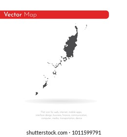 Vector map Palau. Isolated vector Illustration. Black on White background. EPS 10 Illustration.