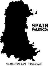 Vector Map of Palencia Province with title. Map of Palencia Province is isolated on a white background. Simple flat geographic map.
