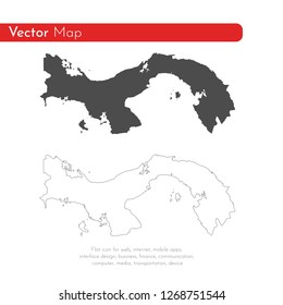 Vector map Panama. Isolated vector Illustration. Black on White background. EPS 10 Illustration.