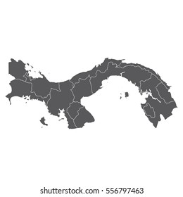 Vector map Panama. Isolated vector Illustration. Black on White background. EPS 10 Illustration.