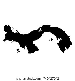 Vector map Panama. Isolated vector Illustration. Black on White background. EPS 10 Illustration.