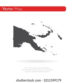 Vector map Papua New Guinea. Isolated vector Illustration. Black on White background. EPS 10 Illustration.