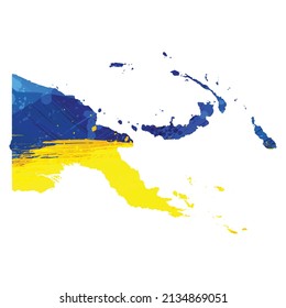 Vector map Papua New Guinea. Isolated vector Illustration. Black on White background. EPS 10 Illustration.