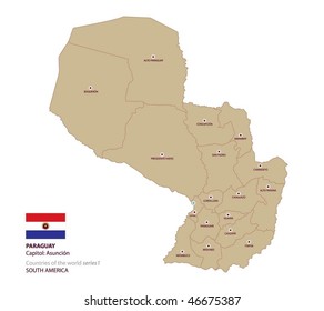 Vector map of Paraguay