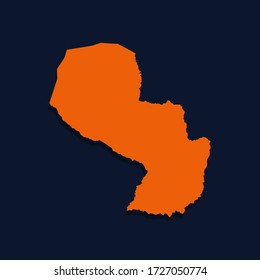 Vector map of Paraguay. Isolated vector illustration