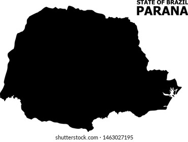 Vector Map of Parana State with caption. Map of Parana State is isolated on a white background. Simple flat geographic map.