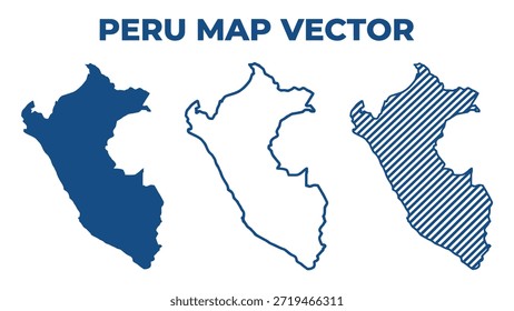 Un mapa de Vector del Perú en diferentes estilos y patrones