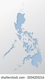 Vector map Philippines with abstract shadow isolated on background. Template Asia country for pattern, design, illustration, backdrop. Creative concept outline, border, frontier map of the Philippines