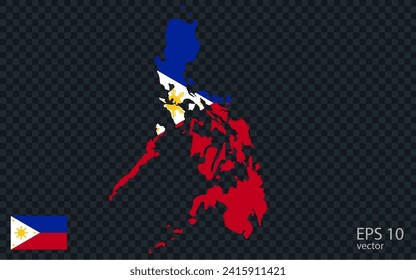 Vector map of Philippines. Vector design isolated on grey background.
