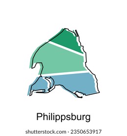 vector map of Philippsburg colorful modern outline design, World map country vector illustration design template