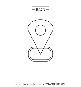 vector map pin location Basic Rounded Lineal
