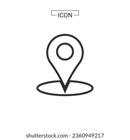 vector map pin location Basic Rounded Lineal
