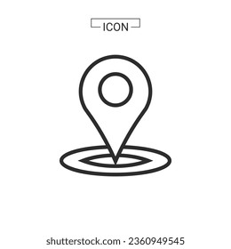 vector map pin location Basic Rounded Lineal