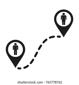 vector map pin male and female icon, flat design best map pin vector icon 