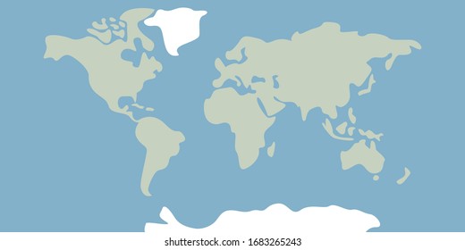 Vector map of planet Earth. Flat world map. Perfect for poster, print, banner, web and infographics 