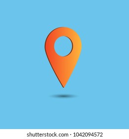 Vector of map pointer icon. GPS location symbol. Flat design style.