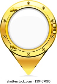 vector map pointer icon porthole shaped - Separate layers for easy editing