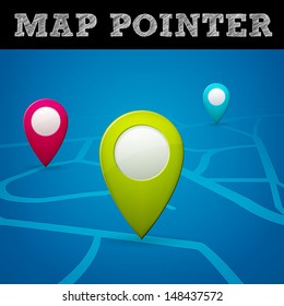 vector map pointer, isolated from background, layered