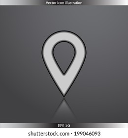 Vector map pointer web flat icon. 