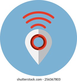 Vector Map Pointer with Wi Fi Sign