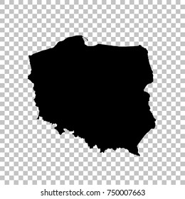 Vector map Poland. Isolated vector Illustration. Black on White background. EPS 10 Illustration.